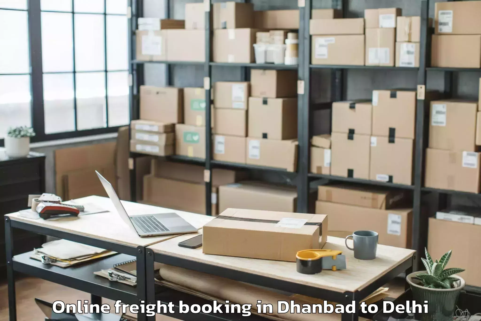 Leading Dhanbad to Pitampura Online Freight Booking Provider